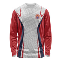 Custom Oceania Football Tahiti Long Sleeve Shirt Polynesian Tribal Pattern