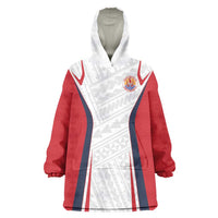 Custom Oceania Football Tahiti Wearable Blanket Hoodie Polynesian Tribal Pattern
