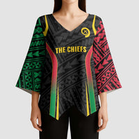 Custom Oceania Football Vanuatu Kimono Sleeve Blouse Polynesian Tribal Pattern