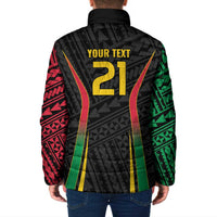 Custom Oceania Football Vanuatu Padded Jacket Polynesian Tribal Pattern