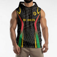 Custom Oceania Football Vanuatu Sleeveless Hoodie Polynesian Tribal Pattern
