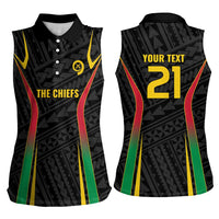 Custom Oceania Football Vanuatu Women Sleeveless Polo Shirt Polynesian Tribal Pattern