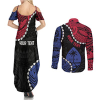 Personalized Guam 80th Anniversary Liberation Day Couples Matching Summer Maxi Dress and Long Sleeve Button Shirt Tano I Man Chamoru Since 1944