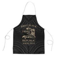 Personalized Haiti First Black Republic Apron Negre Marron With Map And Flag - Polynesian Pride