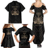 Personalized Haiti First Black Republic Family Matching Summer Maxi Dress and Hawaiian Shirt Negre Marron With Map And Flag