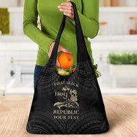 Personalized Haiti First Black Republic Grocery Bag Negre Marron With Map And Flag