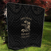 Personalized Haiti First Black Republic Quilt Negre Marron With Map And Flag
