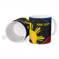 Personalized Philippines Ceramic Mug Polynesian Tribal Tattoo with Filipino Flag Motif - Polynesian Pride