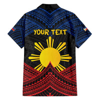 Personalized Philippines Family Matching Long Sleeve Bodycon Dress and Hawaiian Shirt Polynesian Tribal Tattoo with Filipino Flag Motif