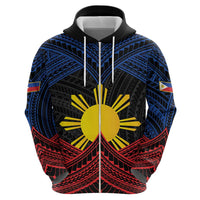 Personalized Philippines Hoodie Polynesian Tribal Tattoo with Filipino Flag Motif