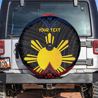 Personalized Philippines Spare Tire Cover Polynesian Tribal Tattoo with Filipino Flag Motif
