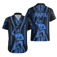 Personalised Aotearoa Father's Day Gift For Dad Hawaiian Shirt Aroha Ahau Ki A Koe Papa - Blue Maori Style Pattern LT9 - Polynesian Pride