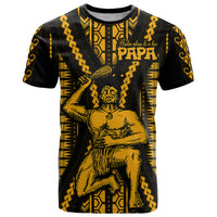 Aotearoa Fathers Day Gift For Dad T Shirt Arohaau Ki A Koe Papa Gold Maori Style Pattern LT9 Gold - Polynesian Pride