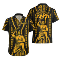 Personalised Aotearoa Father's Day Gift For Dad Hawaiian Shirt Aroha Ahau Ki A Koe Papa - Gold Maori Style Pattern LT9 - Polynesian Pride