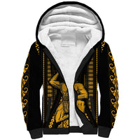 Personalised Aotearoa Father's Day Gift For Dad Sherpa Hoodie Aroha Ahau Ki A Koe Papa - Gold Maori Style Pattern LT9 Unisex Gold - Polynesian Pride