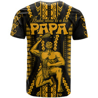 Custom Aotearoa Fathers Day Gift For Dad T Shirt Aroha Ahau Ki A Koe Papa Gold Maori Style Pattern LT9 - Polynesian Pride