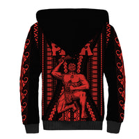 Custom Maori Fathers Day New Zealand Sherpa Hoodie Aroha Ahau Ki A Koe Papa - Red LT9 - Polynesian Pride
