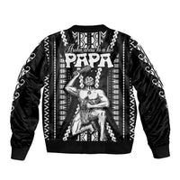 Custom Maori Fathers Day New Zealand Bomber Jacket Aroha Ahau Ki A Koe Papa - Black LT9 - Polynesian Pride