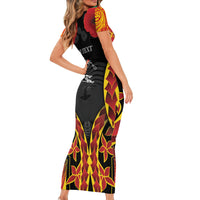 Personalised Papua New Guinea Remembrance Day Short Sleeve Bodycon Dress