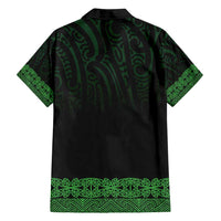 New Zealand Maori Kowhaiwhai Family Matching Off Shoulder Short Dress and Hawaiian Shirt Kakariki Maui and Mangopare LT9 - Polynesian Pride