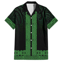 New Zealand Maori Kowhaiwhai Family Matching Puletasi and Hawaiian Shirt Kakariki Maui and Mangopare LT9 Dad's Shirt - Short Sleeve Green - Polynesian Pride