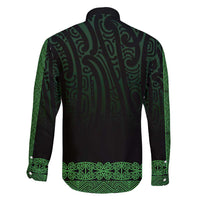 New Zealand Maori Kowhaiwhai Family Matching Short Sleeve Bodycon Dress and Hawaiian Shirt Kakariki Maui and Mangopare LT9 - Polynesian Pride
