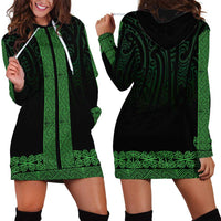 New Zealand Maori Kowhaiwhai Hoodie Dress Kakariki Maui and Mangopare