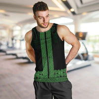 New Zealand Maori Kowhaiwhai Men Tank Top Kakariki Maui and Mangopare LT9 Green - Polynesian Pride