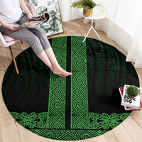 New Zealand Maori Kowhaiwhai Round Carpet Kakariki Maui and Mangopare LT9 - Polynesian Pride