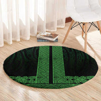 New Zealand Maori Kowhaiwhai Round Carpet Kakariki Maui and Mangopare LT9 - Polynesian Pride