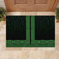 New Zealand Maori Kowhaiwhai Rubber Doormat Kakariki Maui and Mangopare LT9 Green - Polynesian Pride