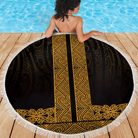 New Zealand Maori Kowhaiwhai Beach Blanket Karaka Maui and Mangopare