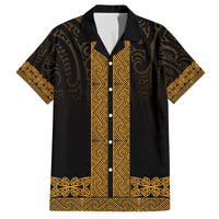 New Zealand Maori Kowhaiwhai Family Matching Off The Shoulder Long Sleeve Dress and Hawaiian Shirt Karaka Maui and Mangopare
