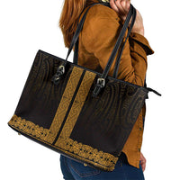 New Zealand Maori Kowhaiwhai Leather Tote Bag Karaka Maui and Mangopare LT9 - Polynesian Pride