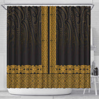 New Zealand Maori Kowhaiwhai Shower Curtain Karaka Maui and Mangopare LT9 - Polynesian Pride