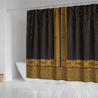 New Zealand Maori Kowhaiwhai Shower Curtain Karaka Maui and Mangopare LT9 - Polynesian Pride