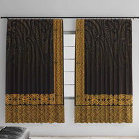 New Zealand Maori Kowhaiwhai Window Curtain Karaka Maui and Mangopare