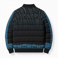 New Zealand Maori Kowhaiwhai Bomber Puffer Jacket Kikorangi Maui and Mangopare - Polynesian Pride