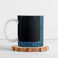 New Zealand Maori Kowhaiwhai Ceramic Mug Kikorangi Maui and Mangopare - Polynesian Pride