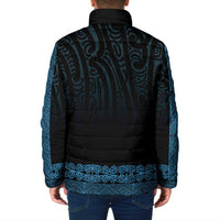New Zealand Maori Kowhaiwhai Padded Jacket Kikorangi Maui and Mangopare - Polynesian Pride