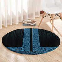 New Zealand Maori Kowhaiwhai Round Carpet Kikorangi Maui and Mangopare LT9 - Polynesian Pride