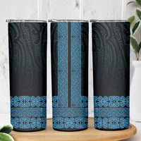 New Zealand Maori Kowhaiwhai Skinny Tumbler Kikorangi Maui and Mangopare LT9 - Polynesian Pride