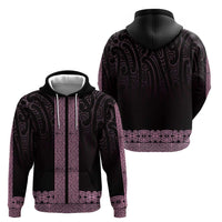 New Zealand Maori Kowhaiwhai Zip Hoodie Mawhero Maui and Mangopare LT9 - Polynesian Pride
