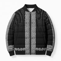 New Zealand Maori Kowhaiwhai Bomber Puffer Jacket Pango Maui and Mangopare - Polynesian Pride