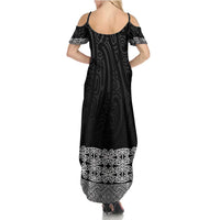 New Zealand Maori Kowhaiwhai Family Matching Summer Maxi Dress and Hawaiian Shirt Pango Maui and Mangopare LT9 - Polynesian Pride
