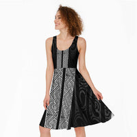 New Zealand Maori Kowhaiwhai Midi Dress Pango Maui and Mangopare - Polynesian Pride