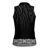 New Zealand Maori Kowhaiwhai Women Sleeveless Polo Shirt Pango Maui and Mangopare