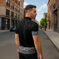 New Zealand Maori Kowhaiwhai Zipper Polo Shirt Pango Maui and Mangopare - Polynesian Pride