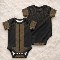 New Zealand Maori Kowhaiwhai Baby Onesie Parauri Maui and Mangopare