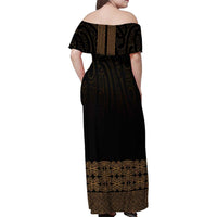New Zealand Maori Kowhaiwhai Family Matching Off Shoulder Maxi Dress and Hawaiian Shirt Parauri Maui and Mangopare LT9 - Polynesian Pride